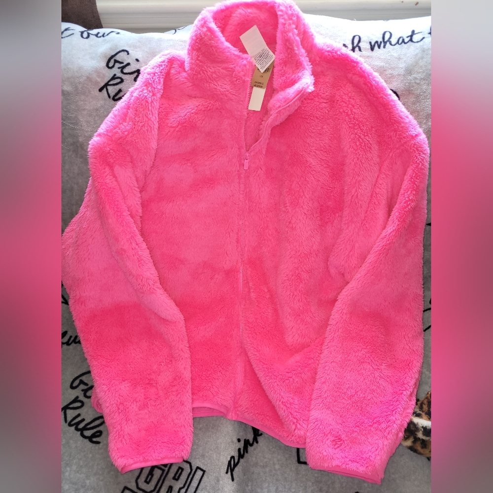 VS PINK FLEECE NEON PINK JACKET